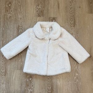 H&M Faux Fur Cream Kids Jacket Size 18 Months